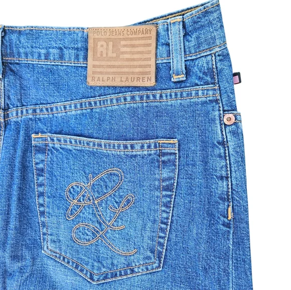 Vintage Polo Jeans Company Ralph Lauren Long Denim Skirt with Front Slit Size 12 - Picture 6 of 16